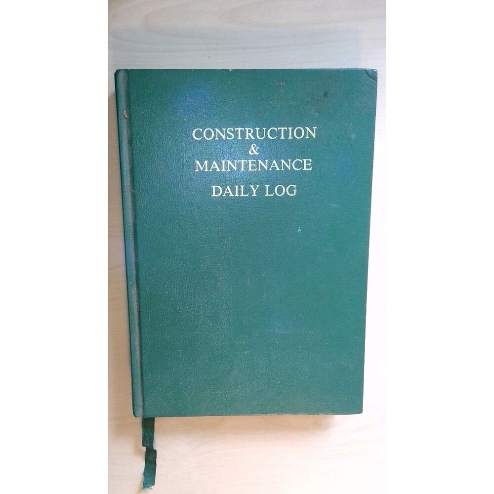 Construction & Maintenance Daily Log 1980 Hardcover Ribbon Bookmark